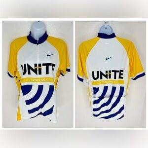 Nike Vintage NWT Livestrong Unite‎ Womens Cycling Jersey Size XL Yellow VTG NOS